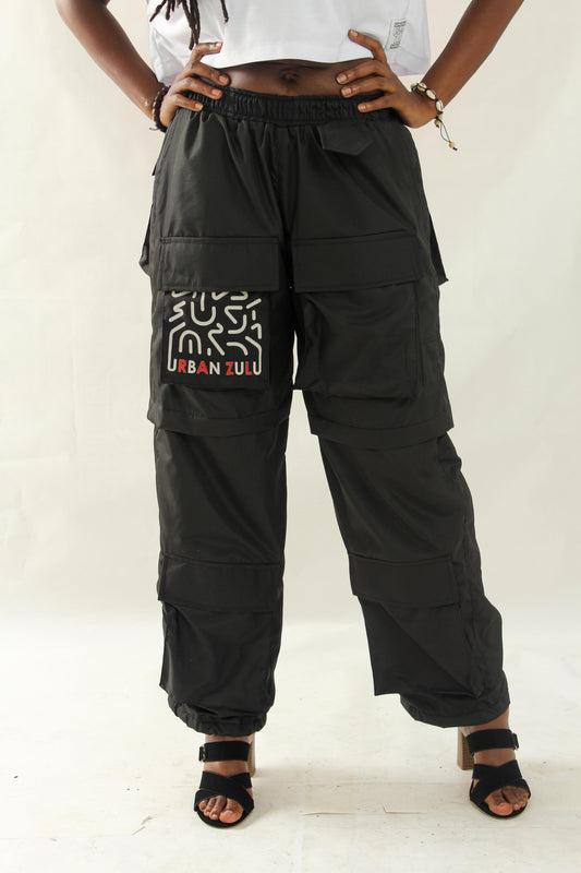UZ Black Cargo Pants