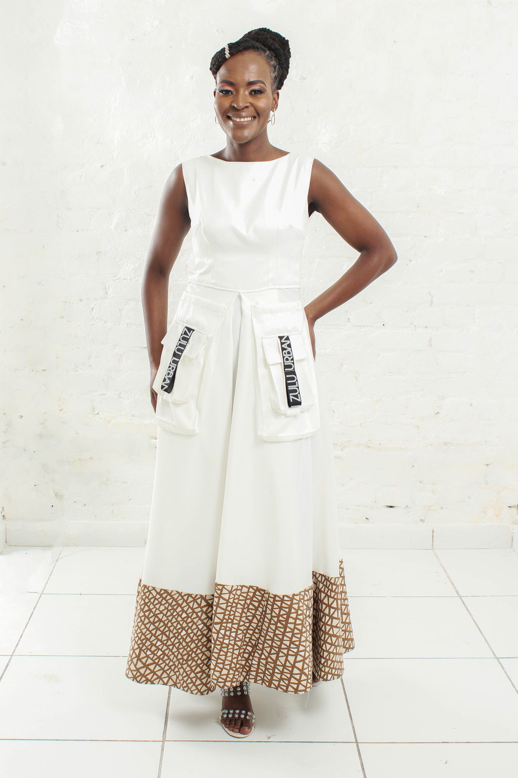 Bulongo Cream Long Dress - URBAN ZULU