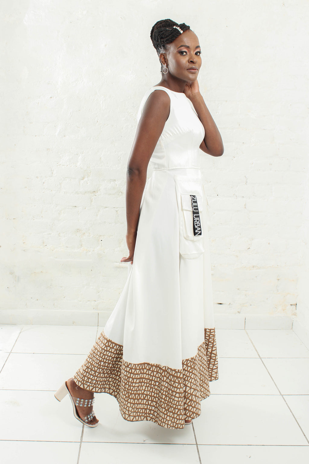 Bulongo Cream Long Dress - URBAN ZULU