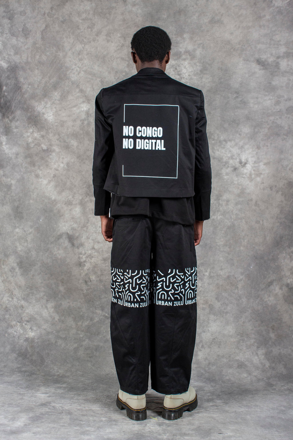 Asymmetric mnyana kin jacket - URBAN ZULU