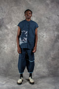 Nvita stripes denim sleeveless shirt - URBAN ZULU