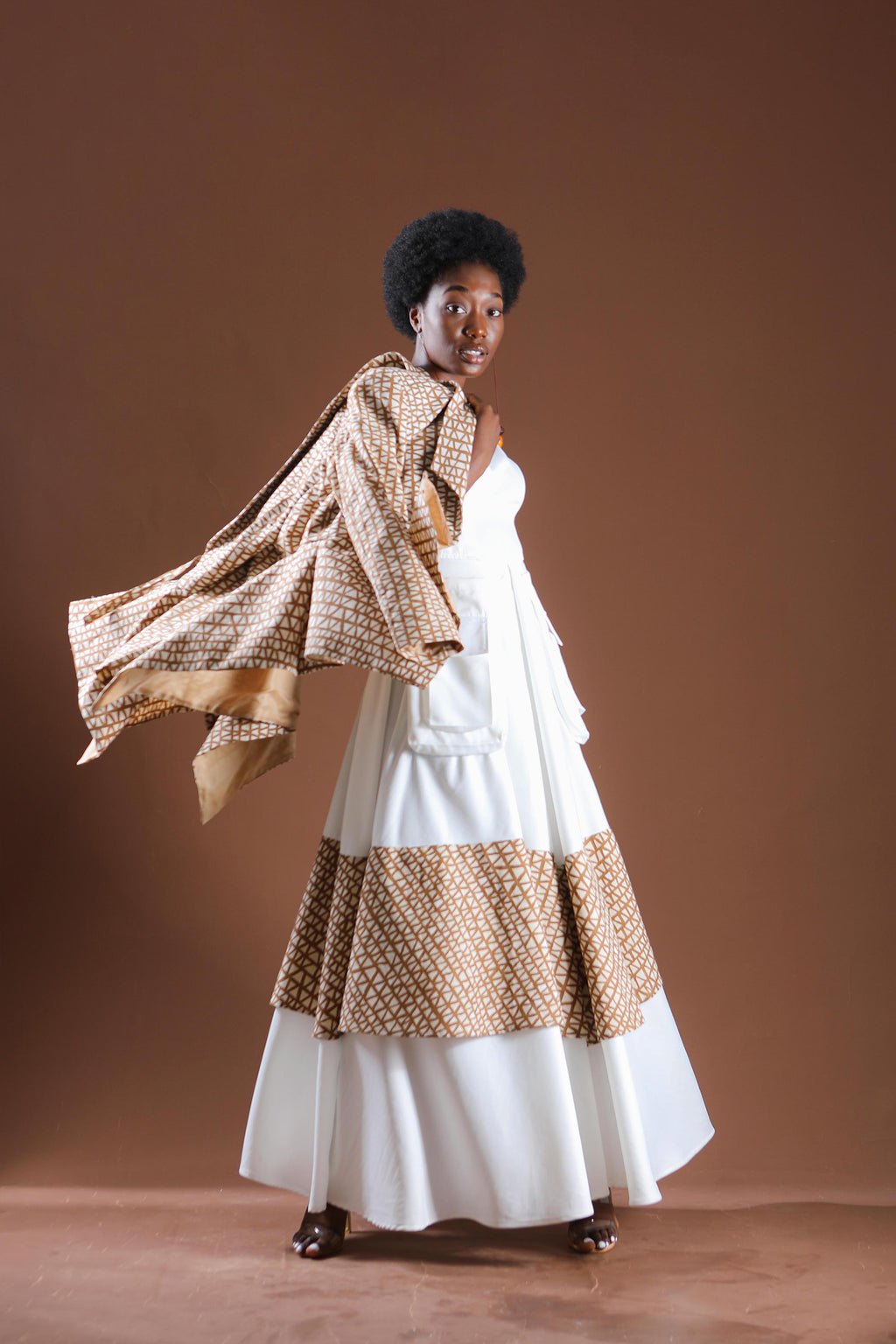 Bulongo Cream Long Dress - URBAN ZULU