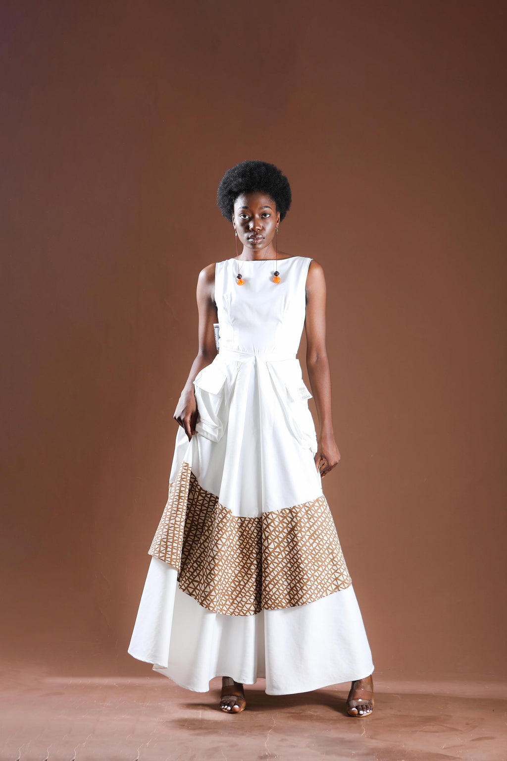 Bulongo Cream Long Dress - URBAN ZULU